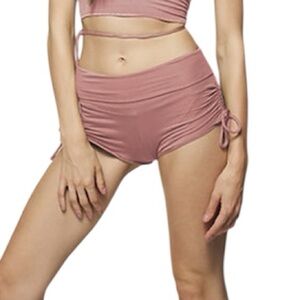 TANZ WEAR Tara Booty Shorts Rose Pink Drawstring Sides Dance Yoga Eco Ethical